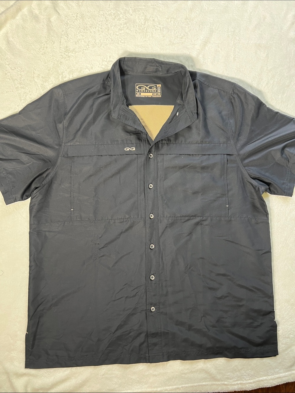 GameGuard 1023 Vented Shirt Mens Black Button Down Short Sleeve 2X
